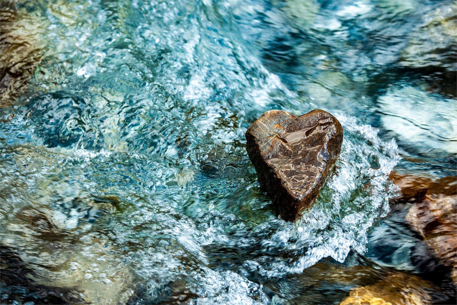 Steinherz im Fluss
